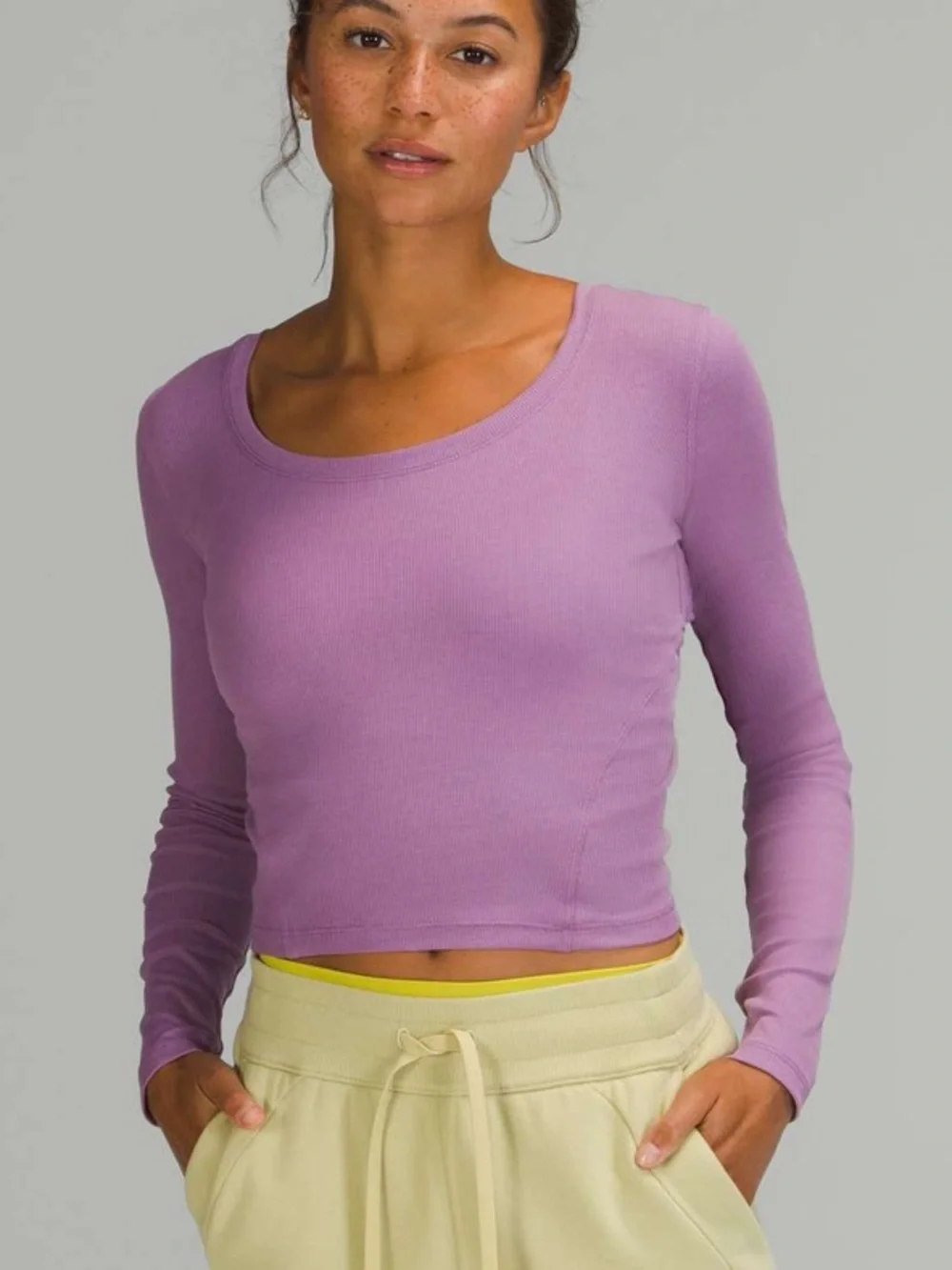 Lululemon Open Back Ribbed Long Sleeve Shirt - Wisteria Purple - Size small (?)